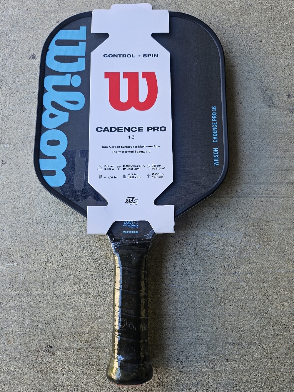 Wilson Cadence Pro 16 Pickleball Paddle - Black & Blue